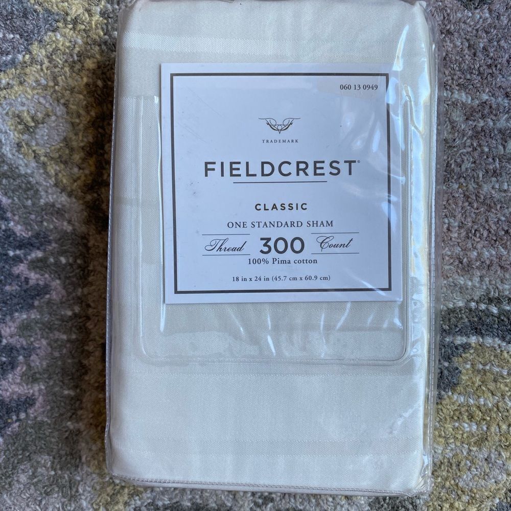 Fieldcrest Classic Pima Cotton Damask Ivory Pillow Sham